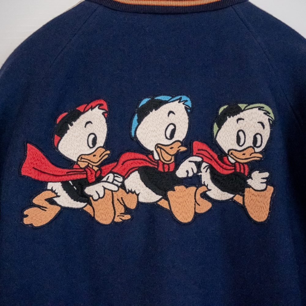 Gucci x Disney Men's Bomber Jacket Navy with Huey, Dewey and Louie Patch Size 48 - Picture 3 of 8